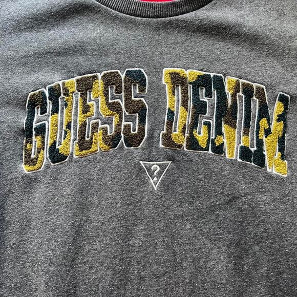 Guess LA Gray Pullover Camo Logo Crewneck Sweatshirt Women's size XL - Picture 6 of 7